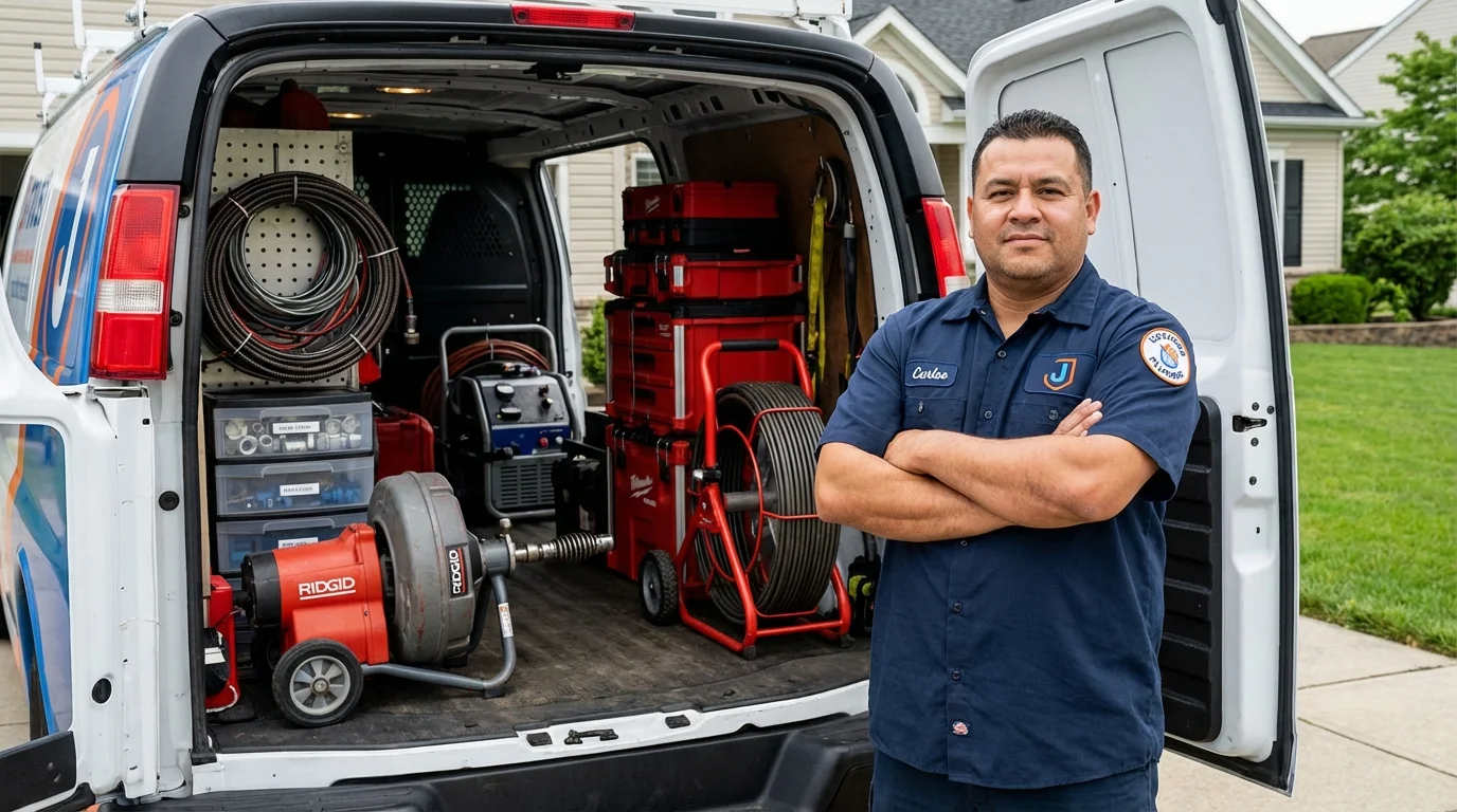 Professional drain cleaning equipment and Johns Plumbing LLC plumber in California